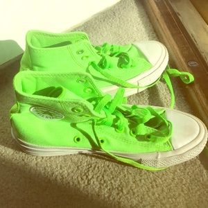 Neon Green High Top Converse Chuck Taylors
